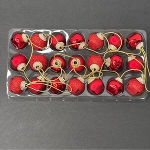 Hobby Lobby Red Ornament Garland Jingle Bells 6.33 FT Holiday -NEW